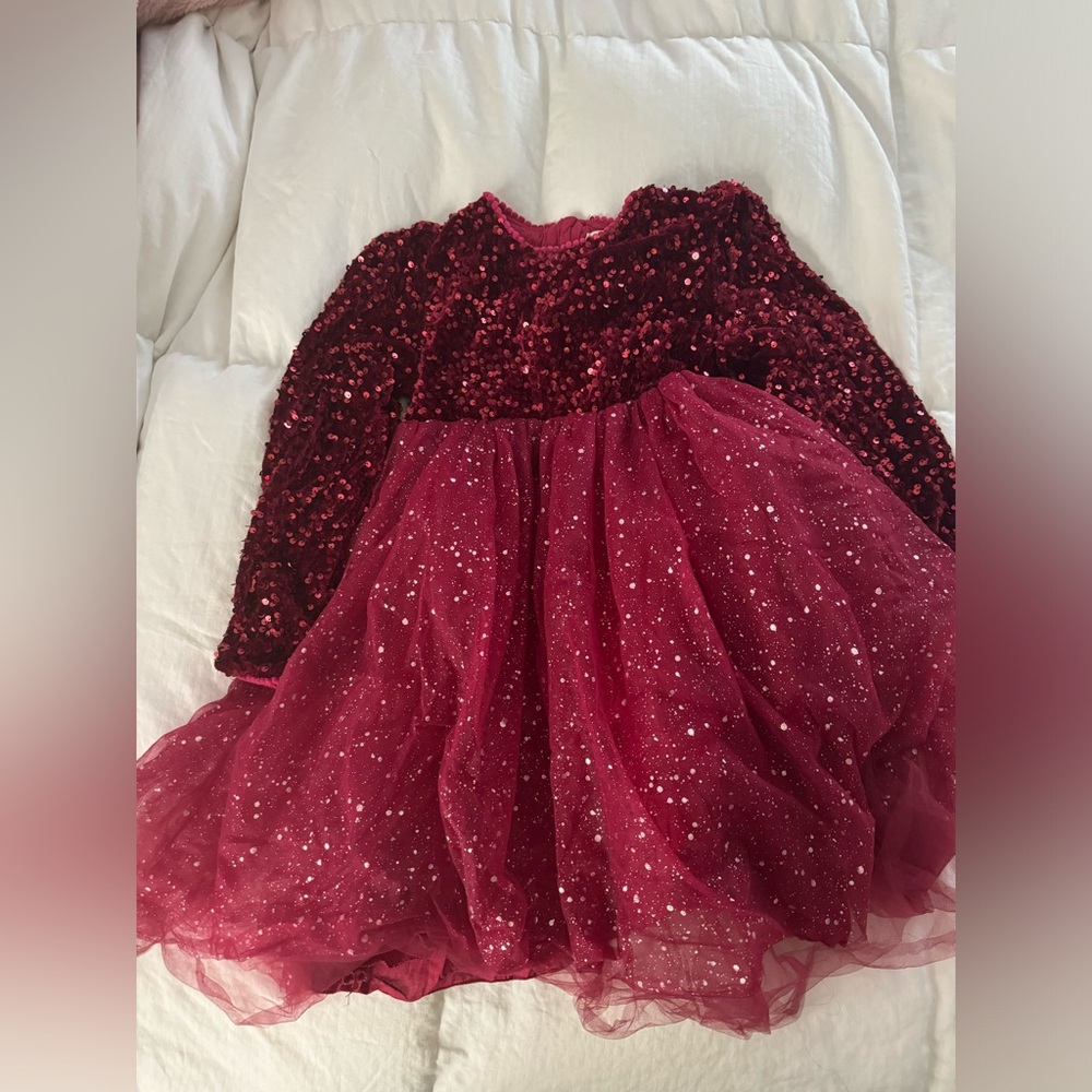 Red sequin dress kids size 5T